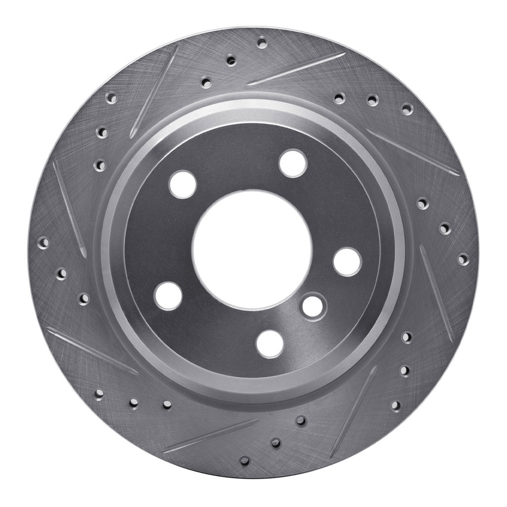 Dynamic Friction 631-31117L - Drilled and Slotted Silver Zinc Brake Rotor