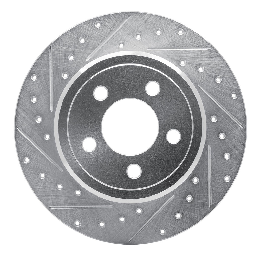 Dynamic Friction 631-39016L - Drilled and Slotted Silver Zinc Brake Rotor