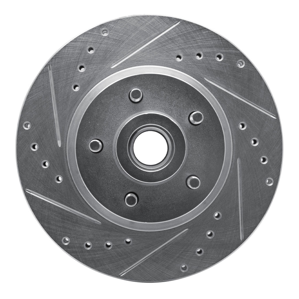 Dynamic Friction 631-39026L - Drilled and Slotted Silver Zinc Brake Rotor