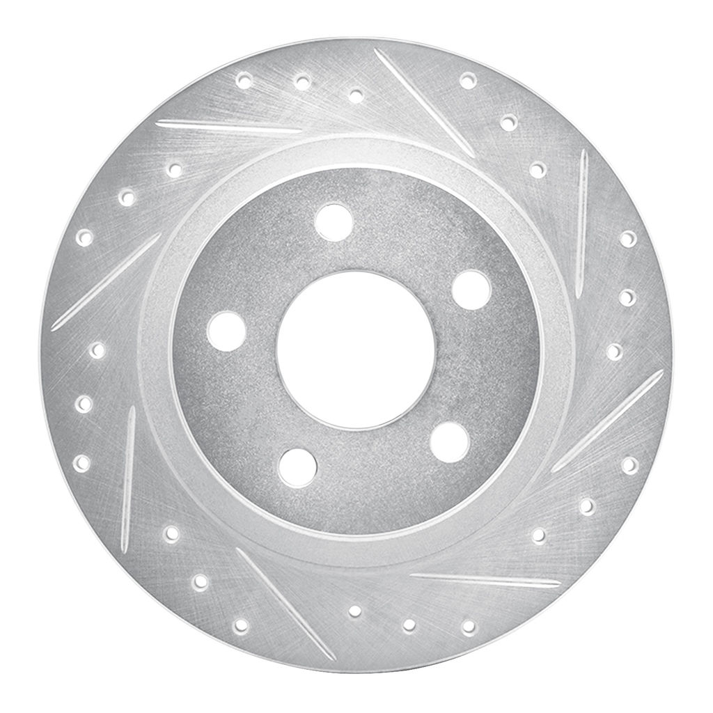 Dynamic Friction 631-45009R - Drilled and Slotted Silver Zinc Brake Rotor