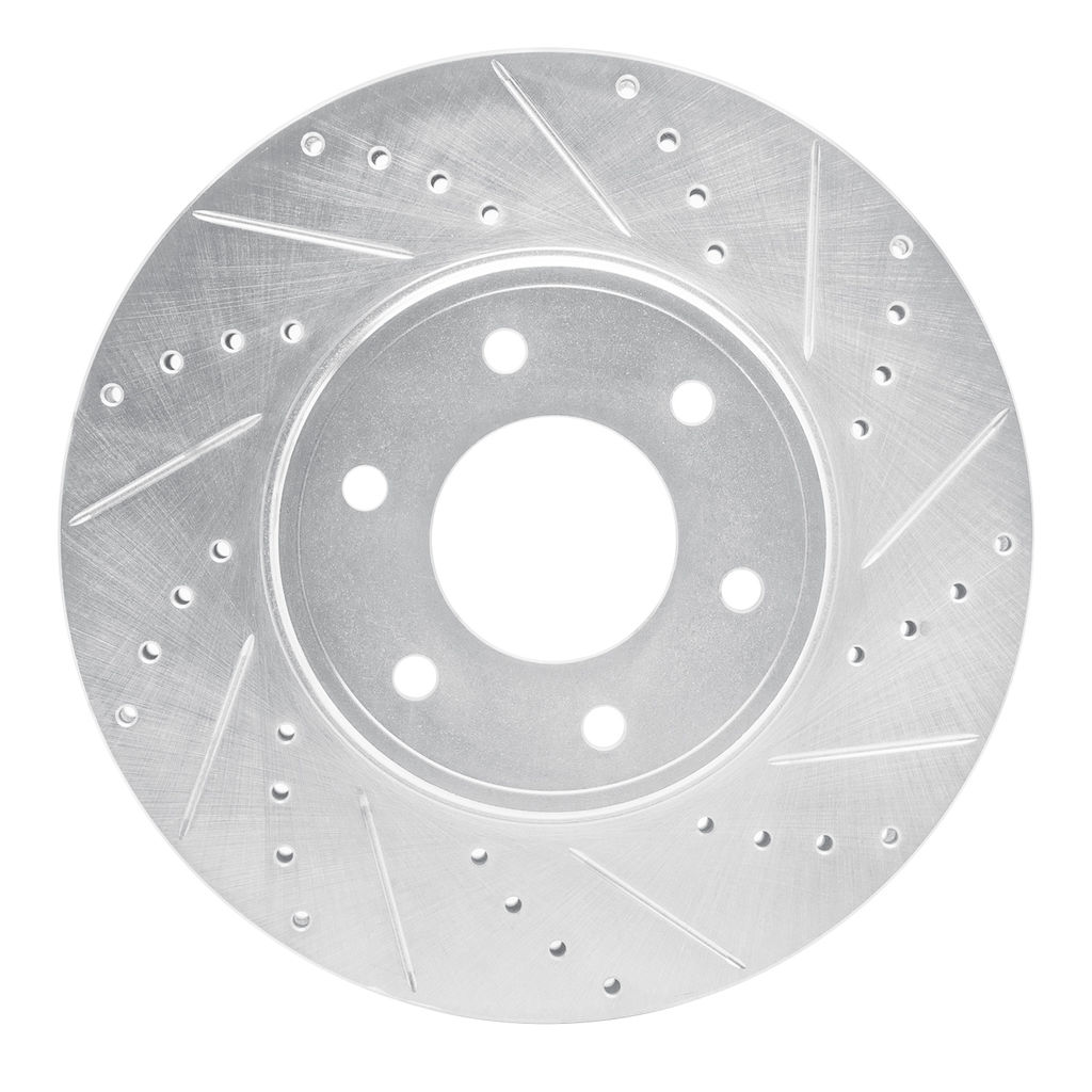Dynamic Friction 631-47069R - Drilled and Slotted Silver Zinc Brake Rotor