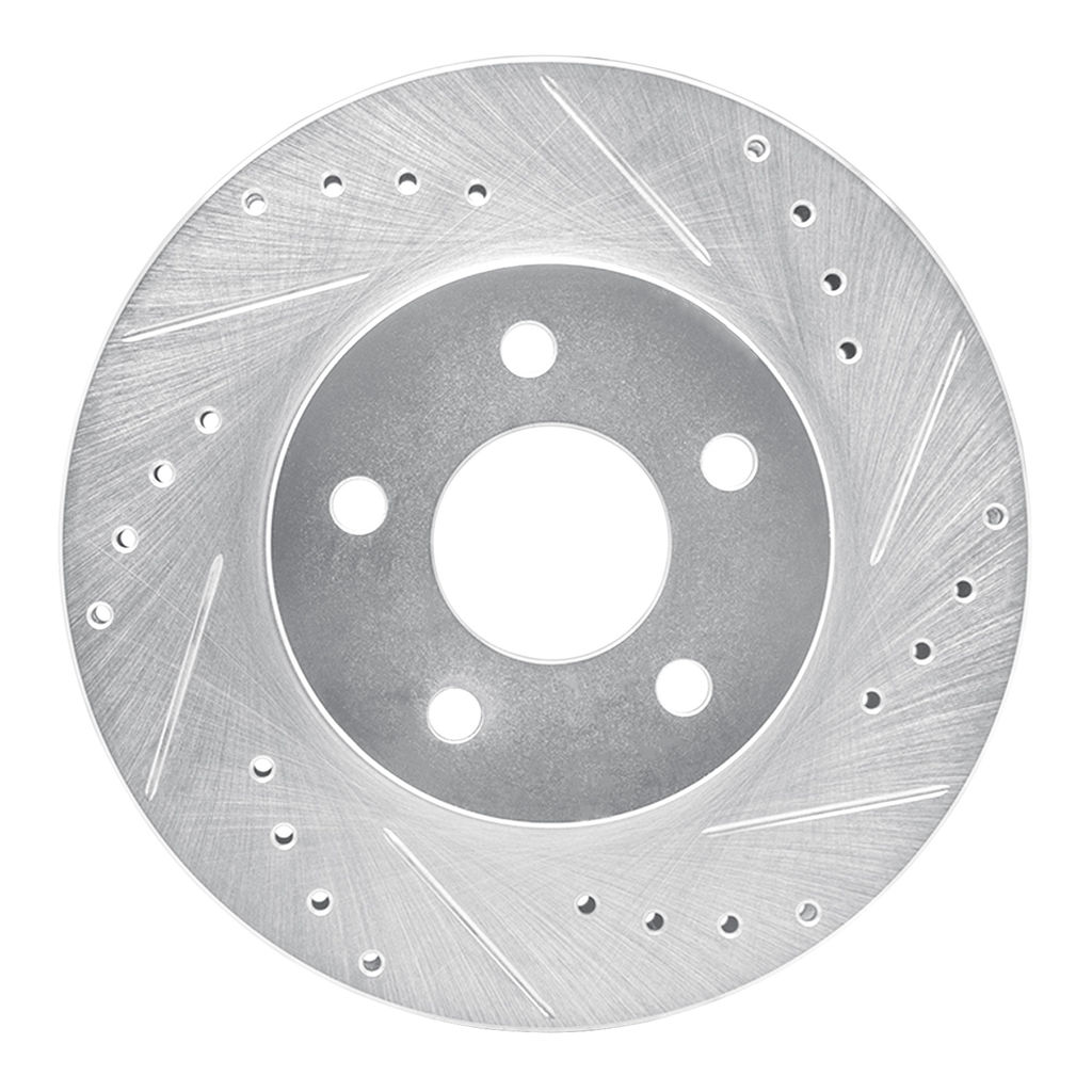 Dynamic Friction 631-54027R - Drilled and Slotted Silver Zinc Brake Rotor