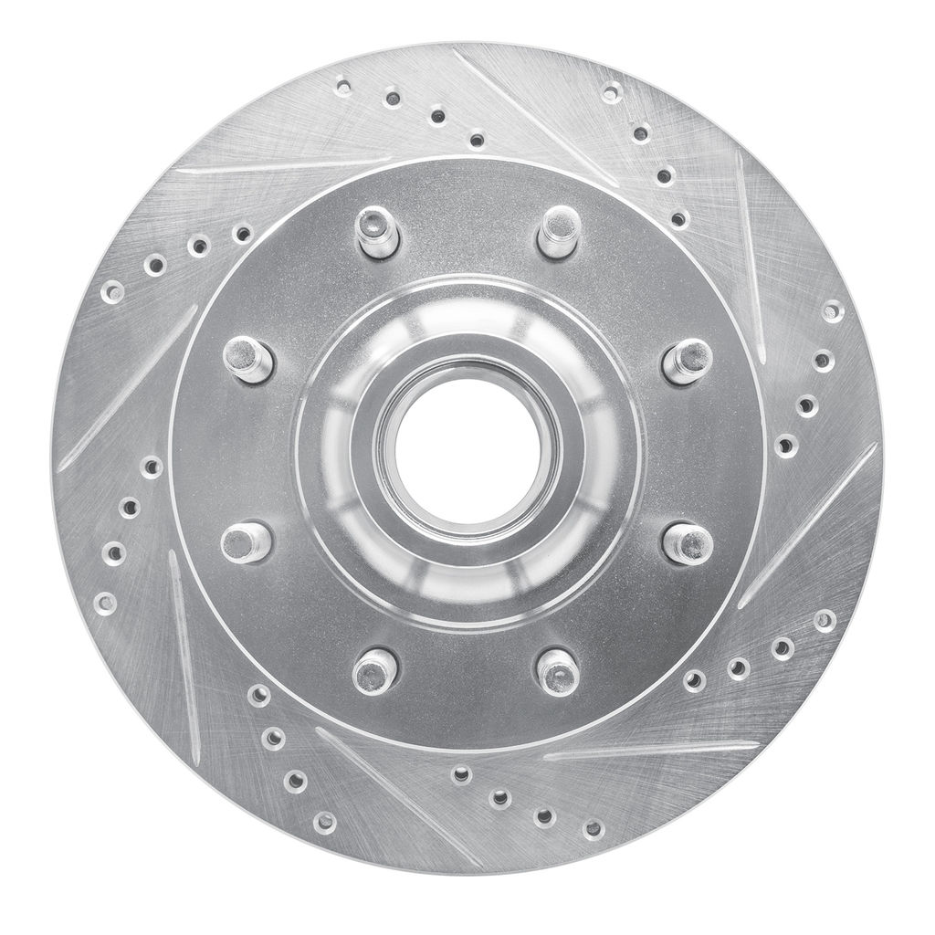 Dynamic Friction 631-54163R - Drilled and Slotted Silver Zinc Brake Rotor
