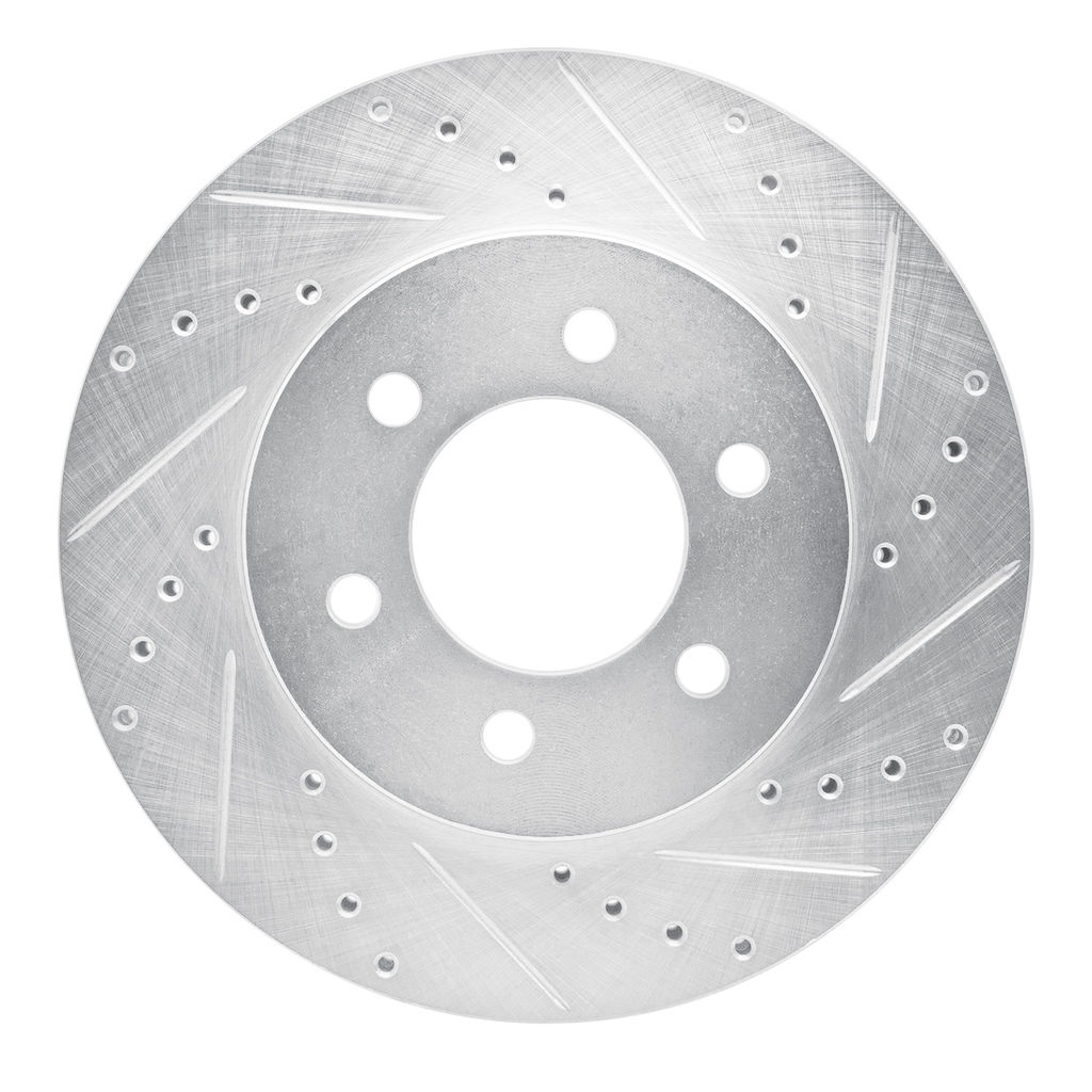 Dynamic Friction 631-54183R - Drilled and Slotted Silver Zinc Brake Rotor