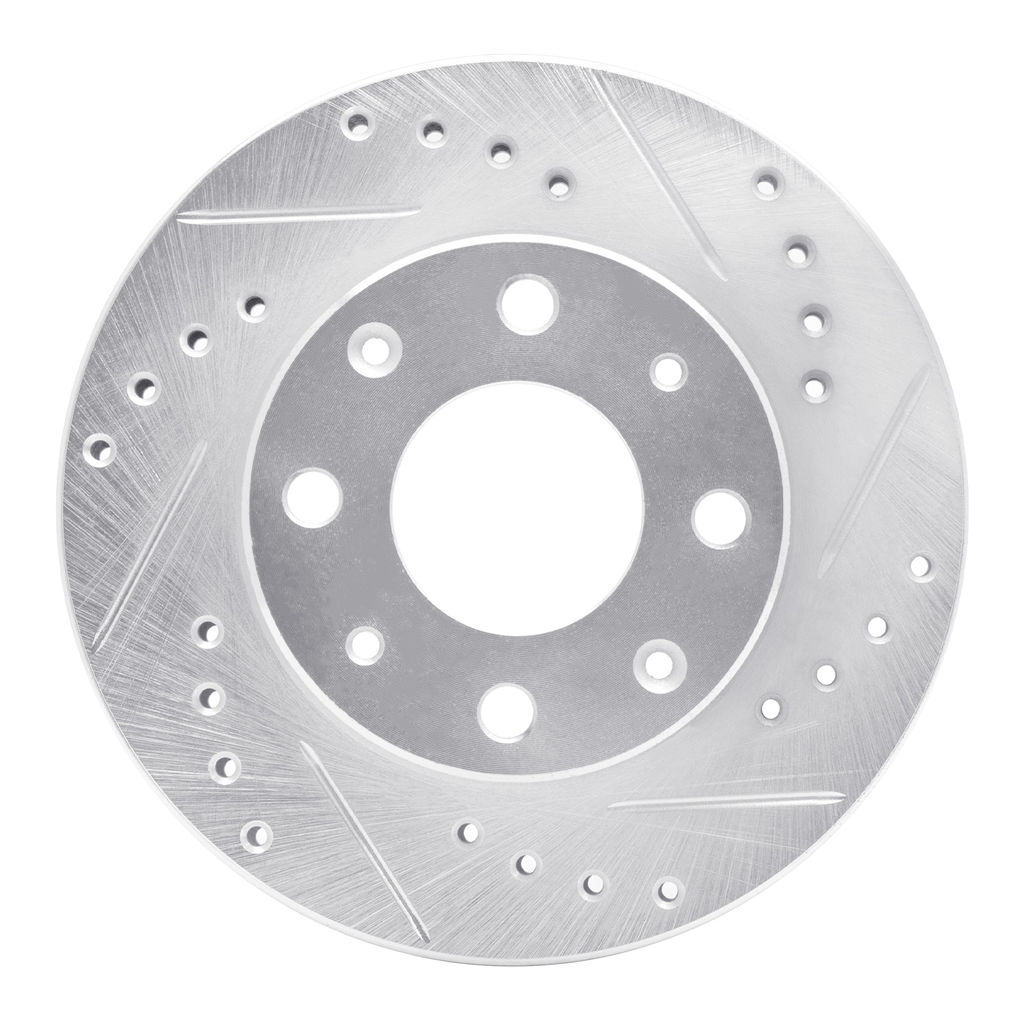 Dynamic Friction 631-59005R - Drilled and Slotted Silver Zinc Brake Rotor