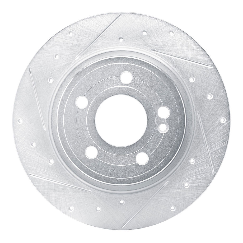 Dynamic Friction 631-63184L - Drilled and Slotted Silver Zinc Brake Rotor