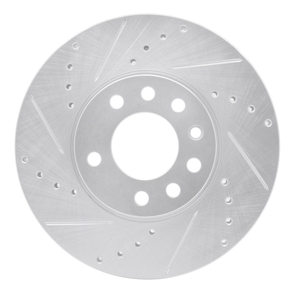 Dynamic Friction 631-65015L - Drilled and Slotted Silver Zinc Brake Rotor