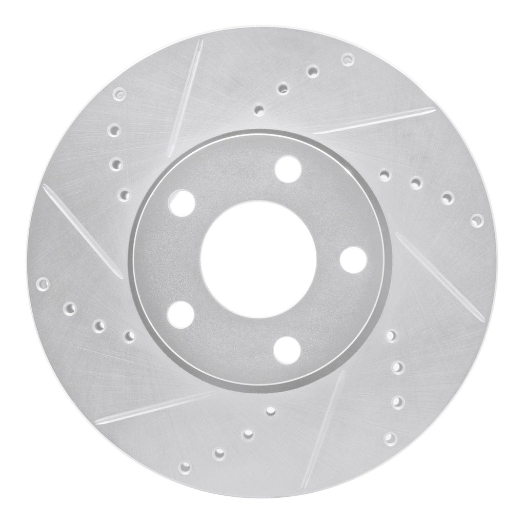 Dynamic Friction 631-73041L - Drilled and Slotted Silver Zinc Brake Rotor