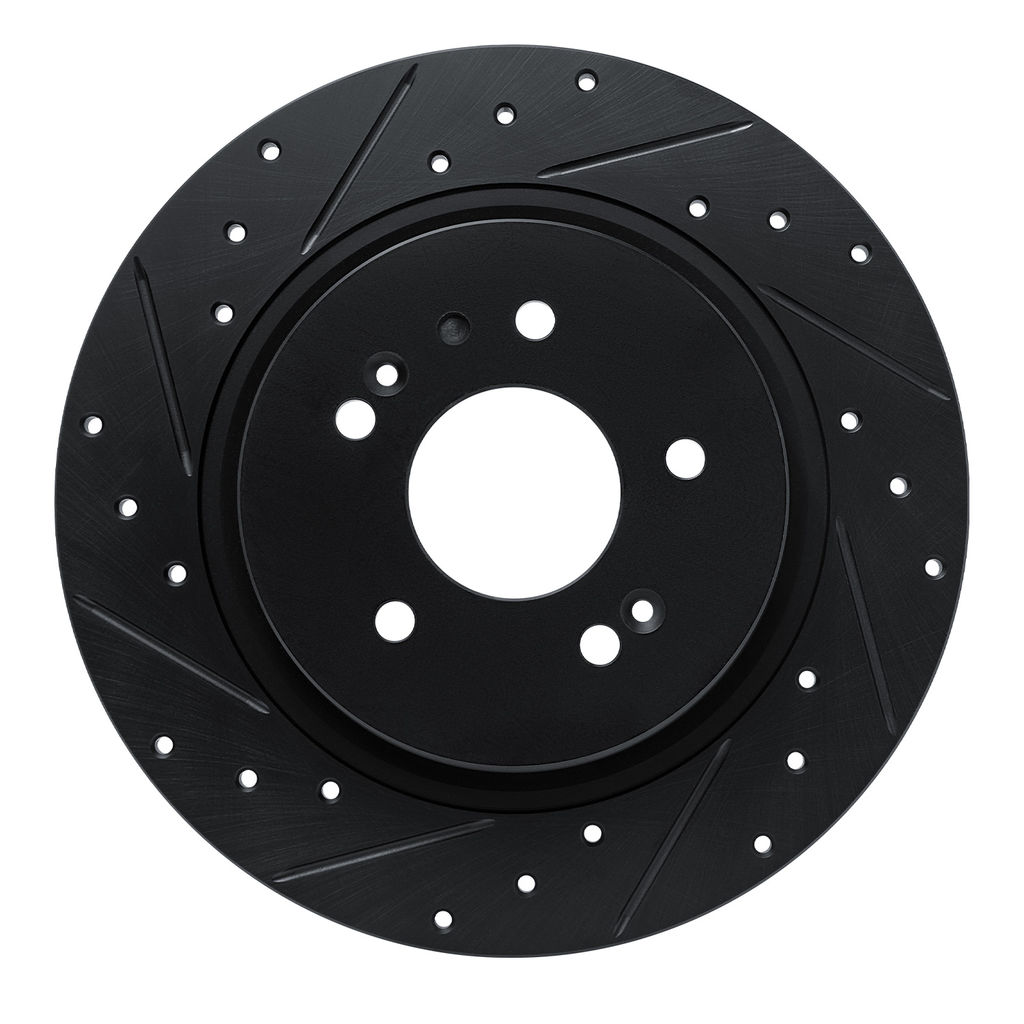 Dynamic Friction 633-03060L - Drilled and Slotted Black Zinc Brake Rotor