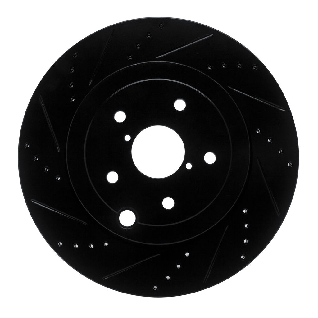 Dynamic Friction 633-13042L - Drilled and Slotted Black Zinc Brake Rotor