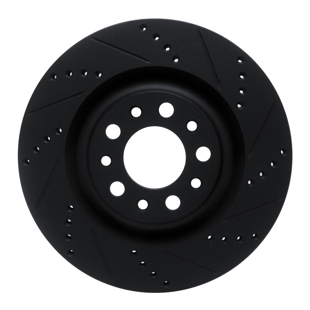 Dynamic Friction 633-16013R - Drilled and Slotted Black Zinc Brake Rotor