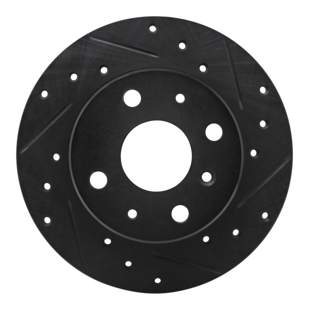 Dynamic Friction 633-19000R - Drilled and Slotted Black Zinc Brake Rotor