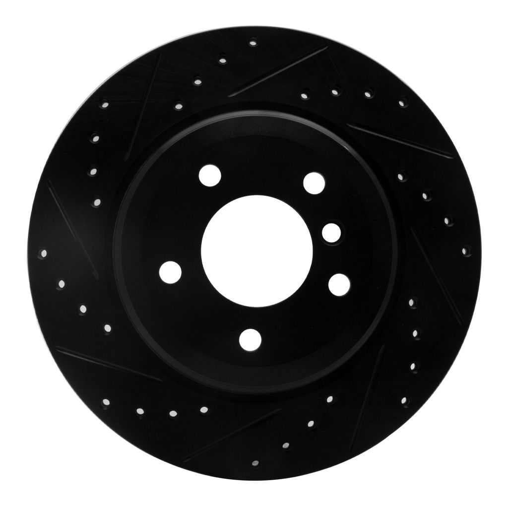 Dynamic Friction 633-31066L - Drilled and Slotted Black Zinc Brake Rotor