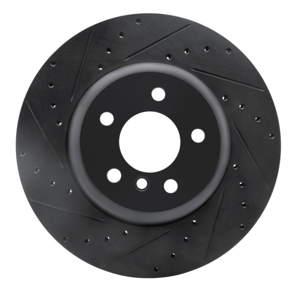 Dynamic Friction 633-31114L - Drilled and Slotted Black Zinc Brake Rotor