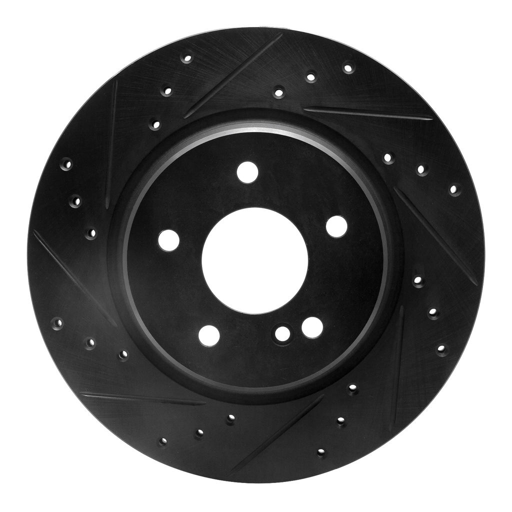 Dynamic Friction 633-63040L - Drilled and Slotted Black Zinc Brake Rotor