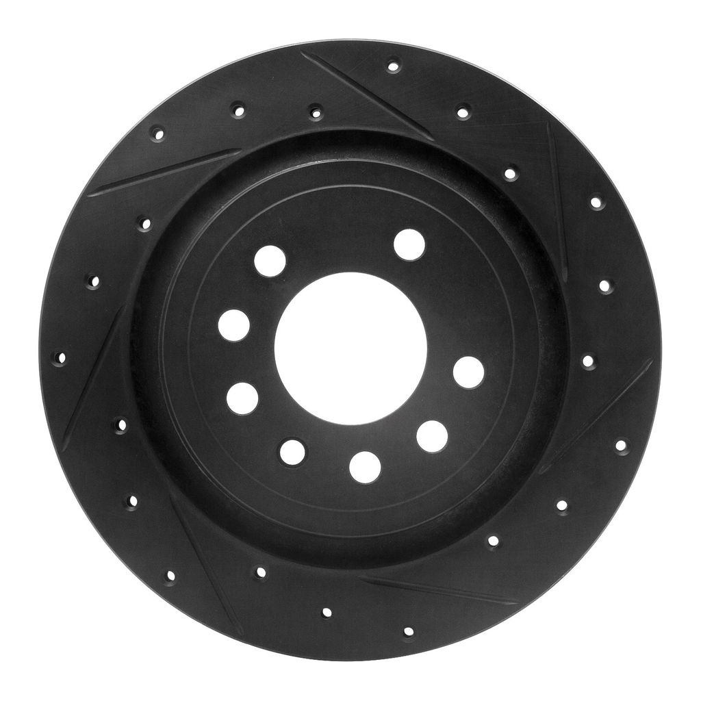 Dynamic Friction 633-65020R - Drilled and Slotted Black Zinc Brake Rotor