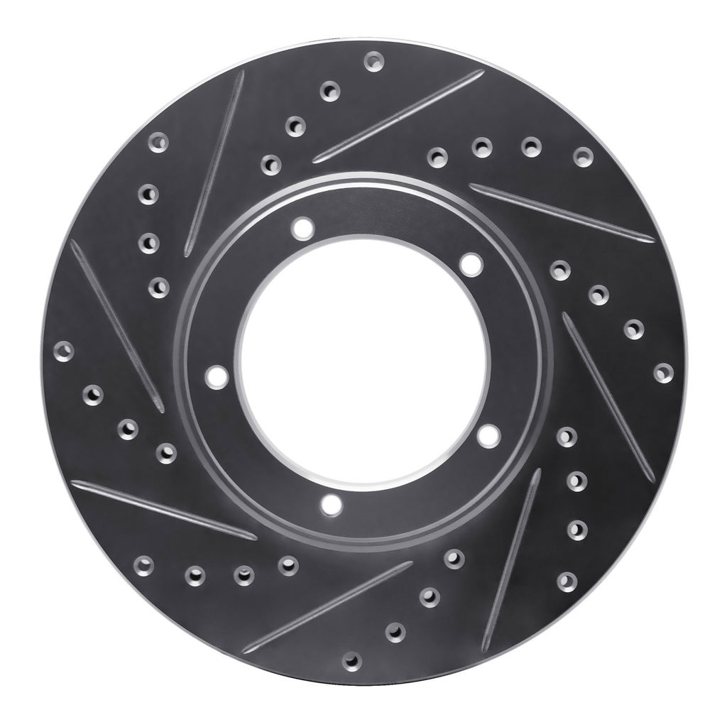 Dynamic Friction 631-02016L - Drilled and Slotted Silver Zinc Brake Rotor