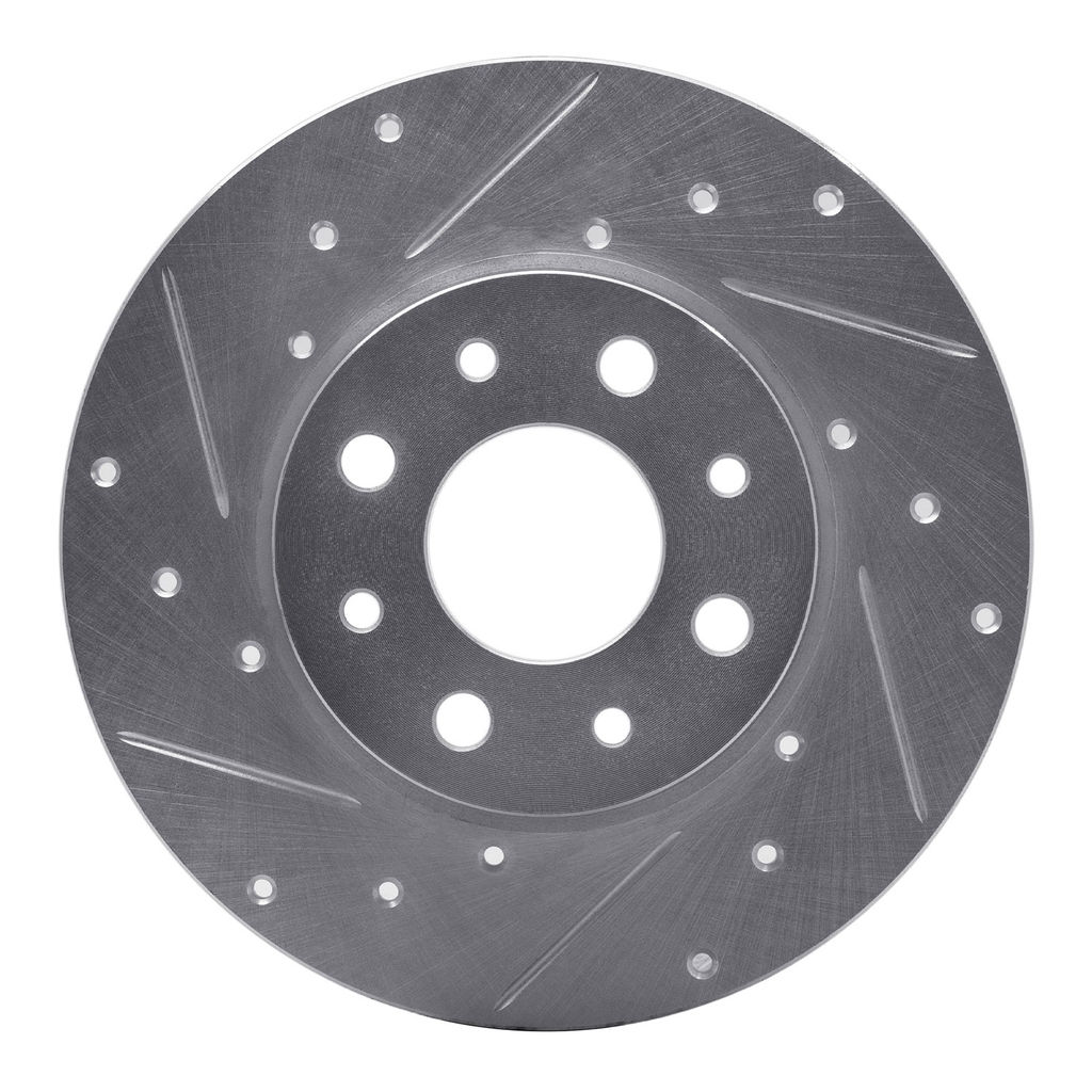 Dynamic Friction 631-07005L - Drilled and Slotted Silver Zinc Brake Rotor