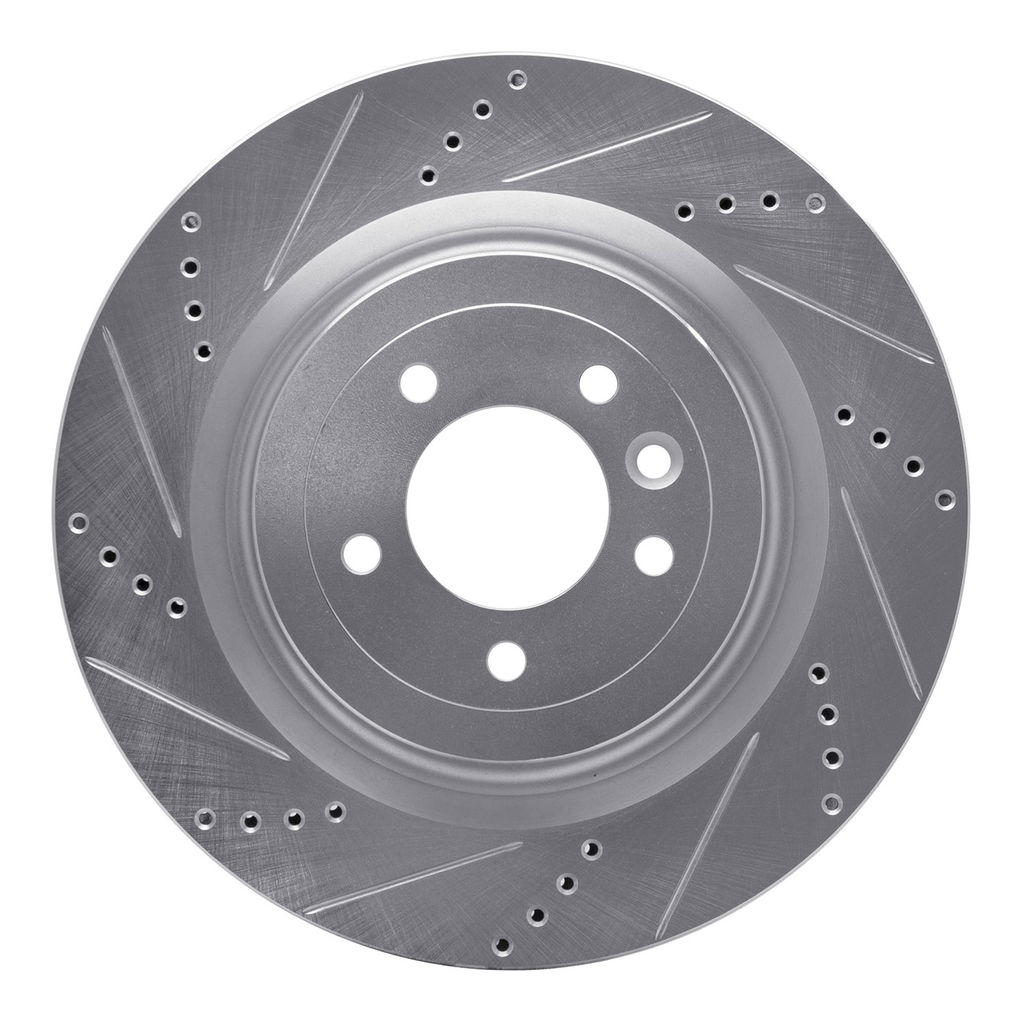 Dynamic Friction 631-11023L - Drilled and Slotted Silver Zinc Brake Rotor