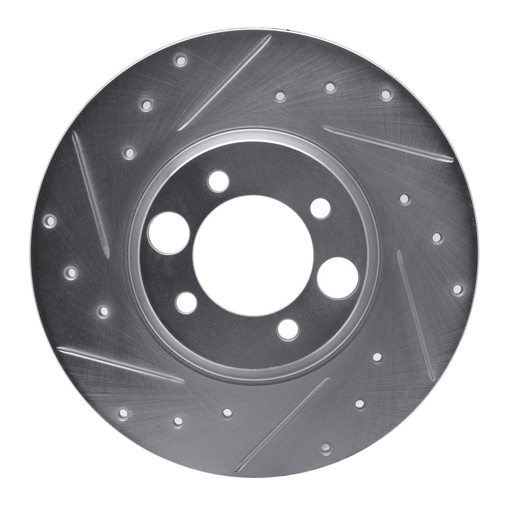 Dynamic Friction 631-20000L - Drilled and Slotted Silver Zinc Brake Rotor