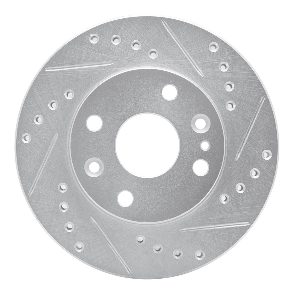 Dynamic Friction 631-21000R - Drilled and Slotted Silver Zinc Brake Rotor