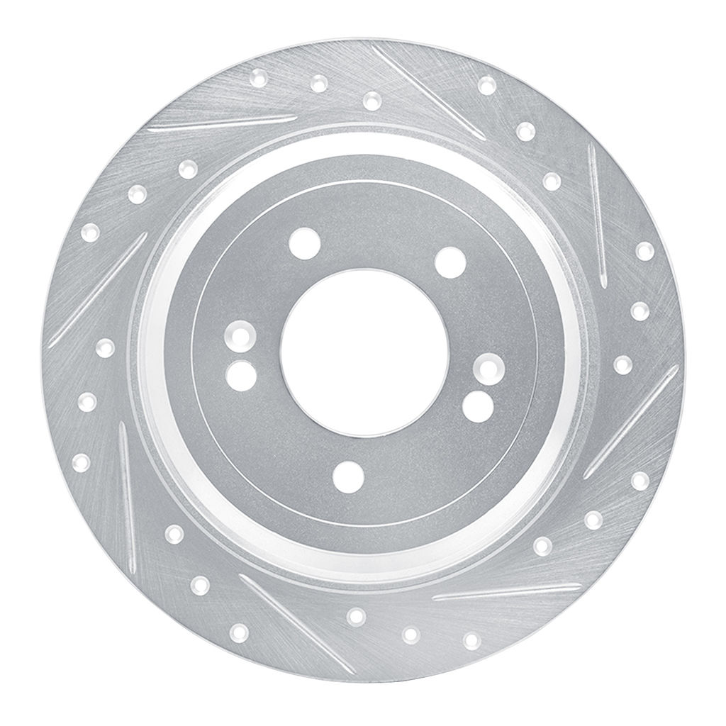Dynamic Friction 631-21042R - Drilled and Slotted Silver Zinc Brake Rotor