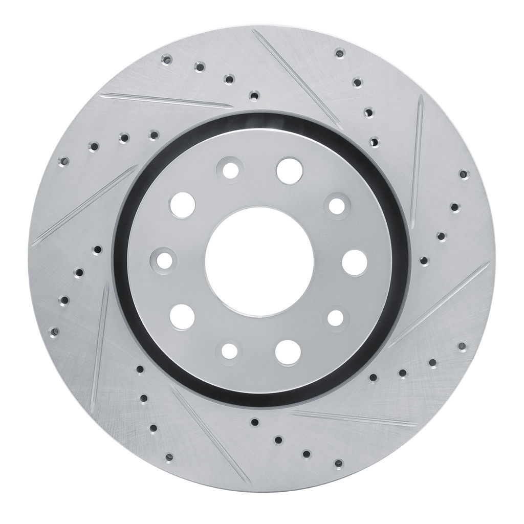 Dynamic Friction 631-42038R - Drilled and Slotted Silver Zinc Brake Rotor