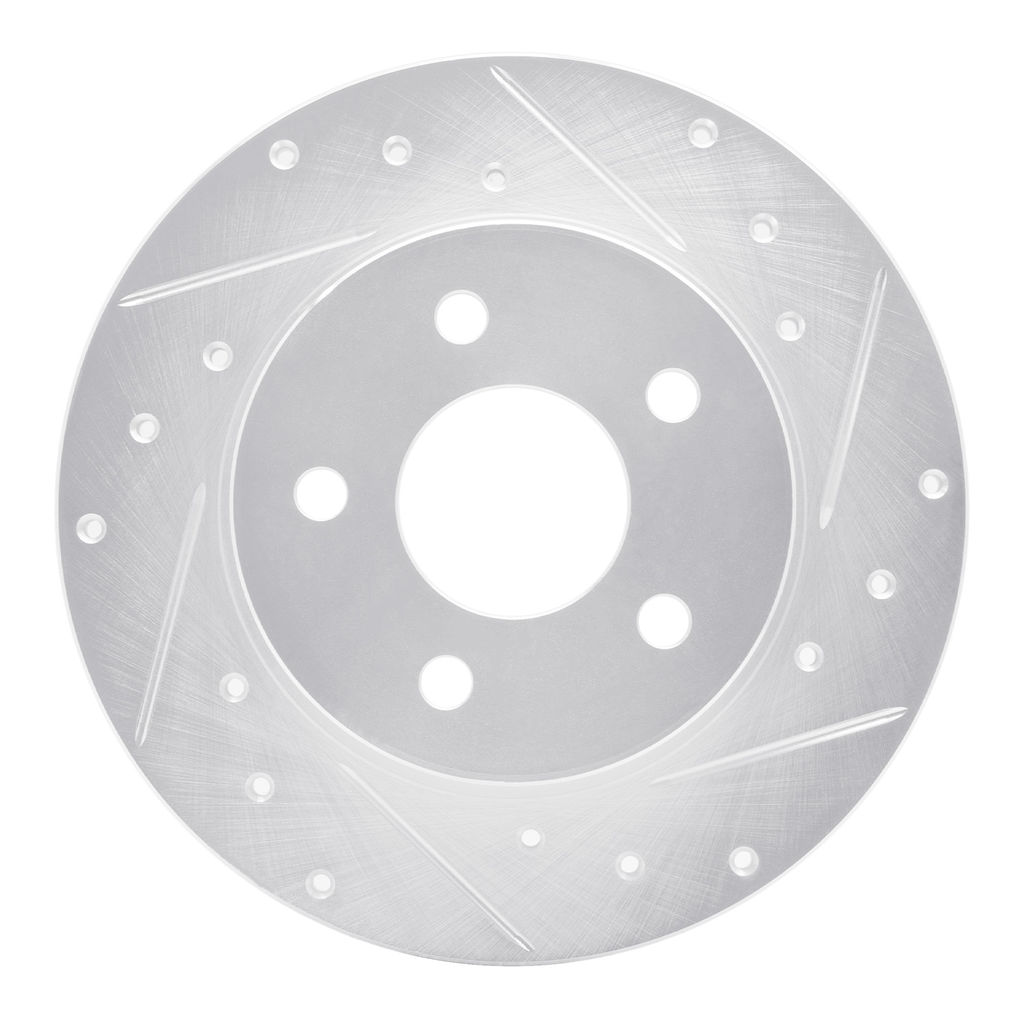 Dynamic Friction 631-53004R - Drilled and Slotted Silver Zinc Brake Rotor