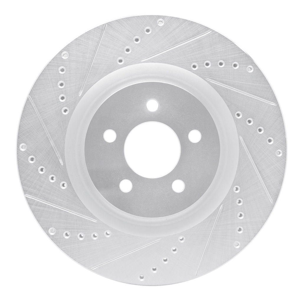 Dynamic Friction 631-54060L - Drilled and Slotted Silver Zinc Brake Rotor