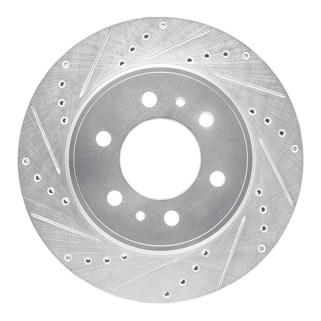 Dynamic Friction 631-54215L - Drilled and Slotted Silver Zinc Brake Rotor