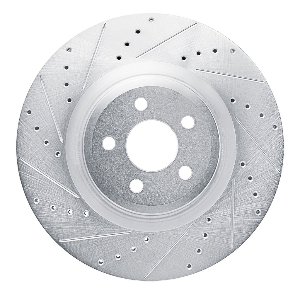 Dynamic Friction 631-54274L - Drilled and Slotted Silver Zinc Brake Rotor