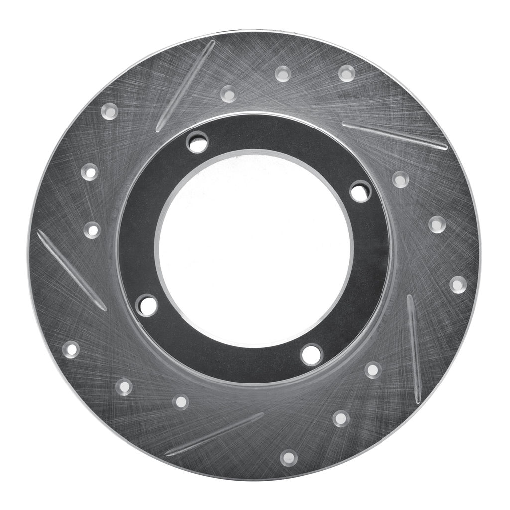 Dynamic Friction 631-59000L - Drilled and Slotted Silver Zinc Brake Rotor