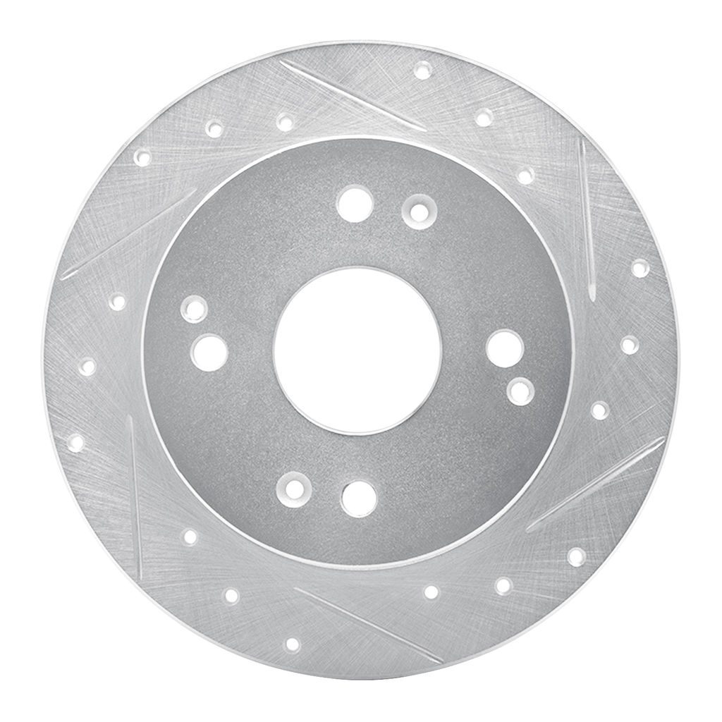 Dynamic Friction 631-59019R - Drilled and Slotted Silver Zinc Brake Rotor