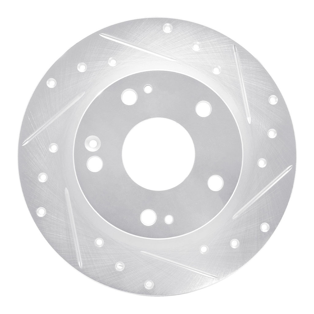 Dynamic Friction 631-59059R - Drilled and Slotted Silver Zinc Brake Rotor