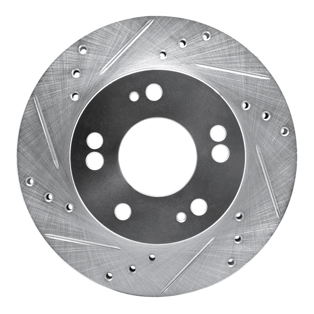 Dynamic Friction 631-72023L - Drilled and Slotted Silver Zinc Brake Rotor