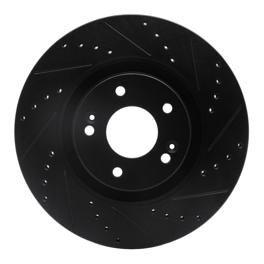 Dynamic Friction 633-03003R - Drilled and Slotted Black Zinc Brake Rotor