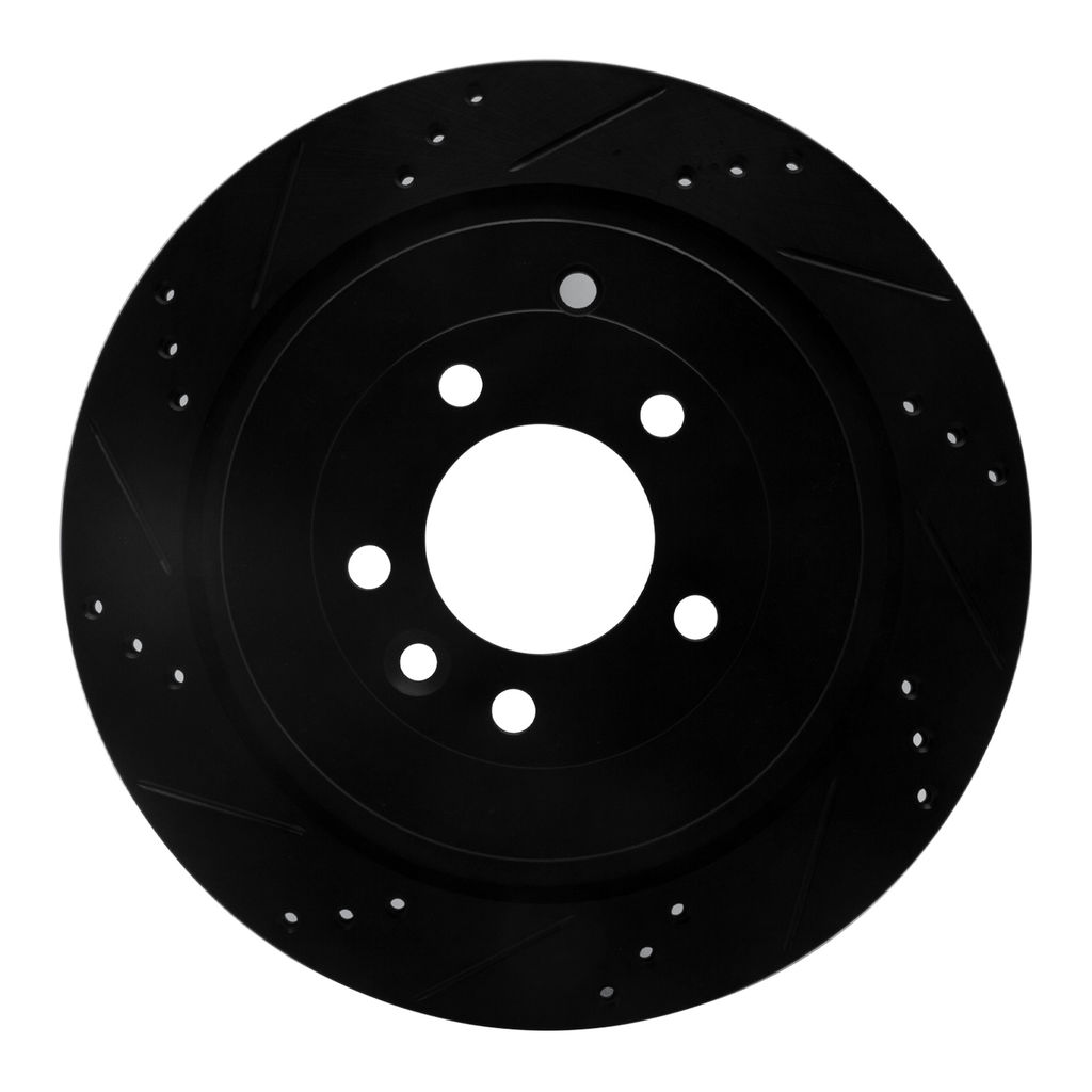 Dynamic Friction 633-11010L - Drilled and Slotted Black Zinc Brake Rotor