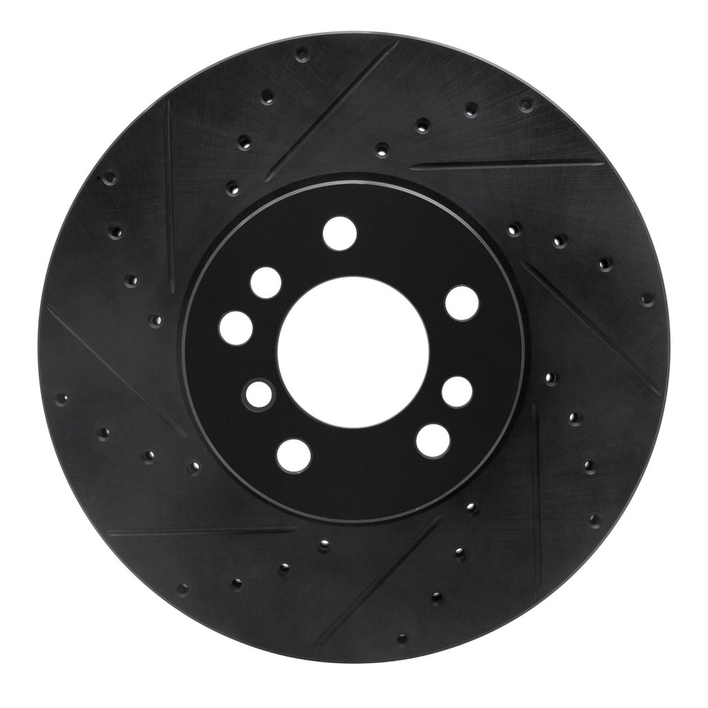 Dynamic Friction 633-31135L - Drilled and Slotted Black Zinc Brake Rotor
