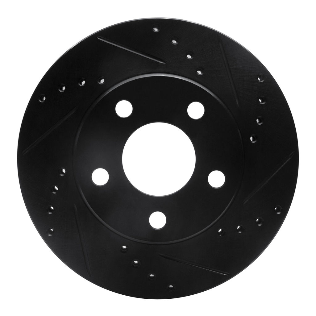 Dynamic Friction 633-47026R - Drilled and Slotted Black Zinc Brake Rotor