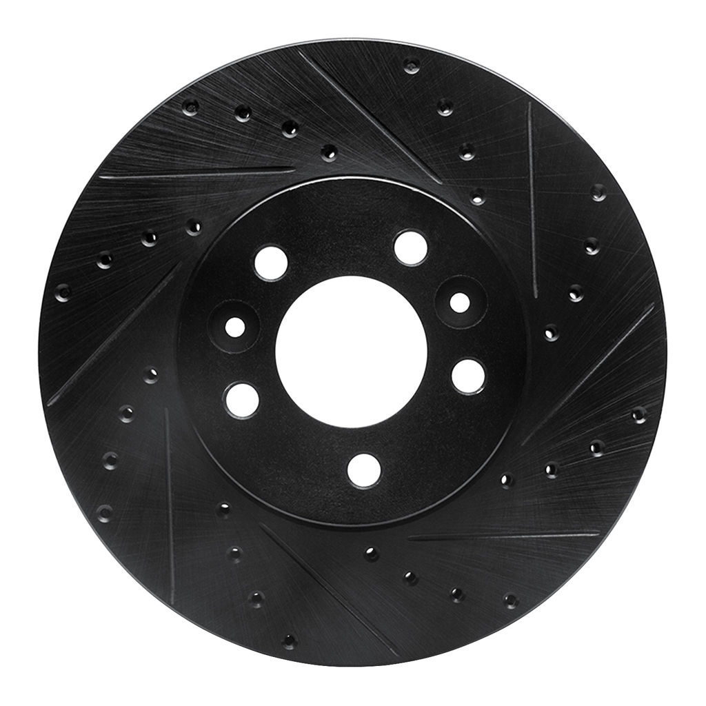 Dynamic Friction 633-56016R - Drilled and Slotted Black Zinc Brake Rotor