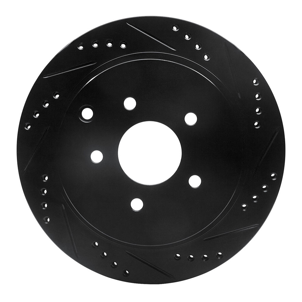 Dynamic Friction 633-67089R - Drilled and Slotted Black Zinc Brake Rotor