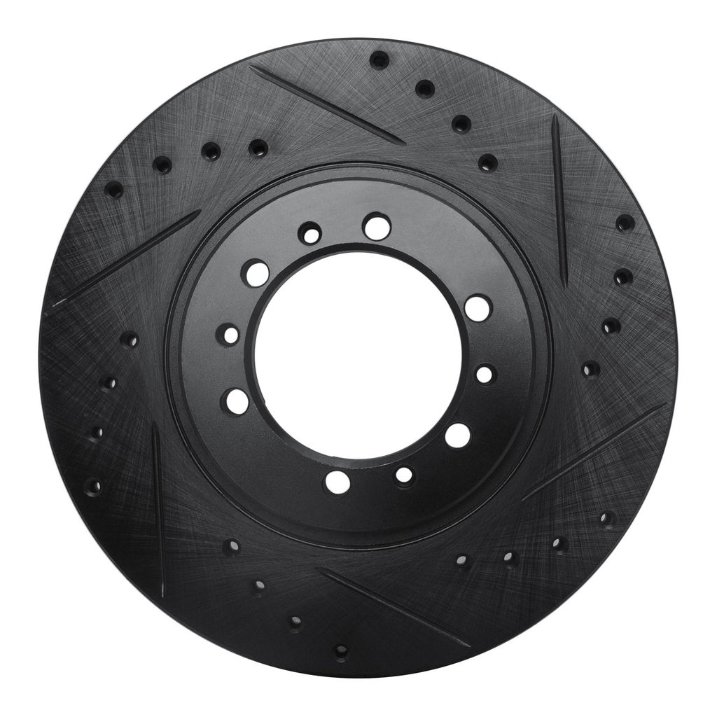 Dynamic Friction 633-72053R - Drilled and Slotted Black Zinc Brake Rotor