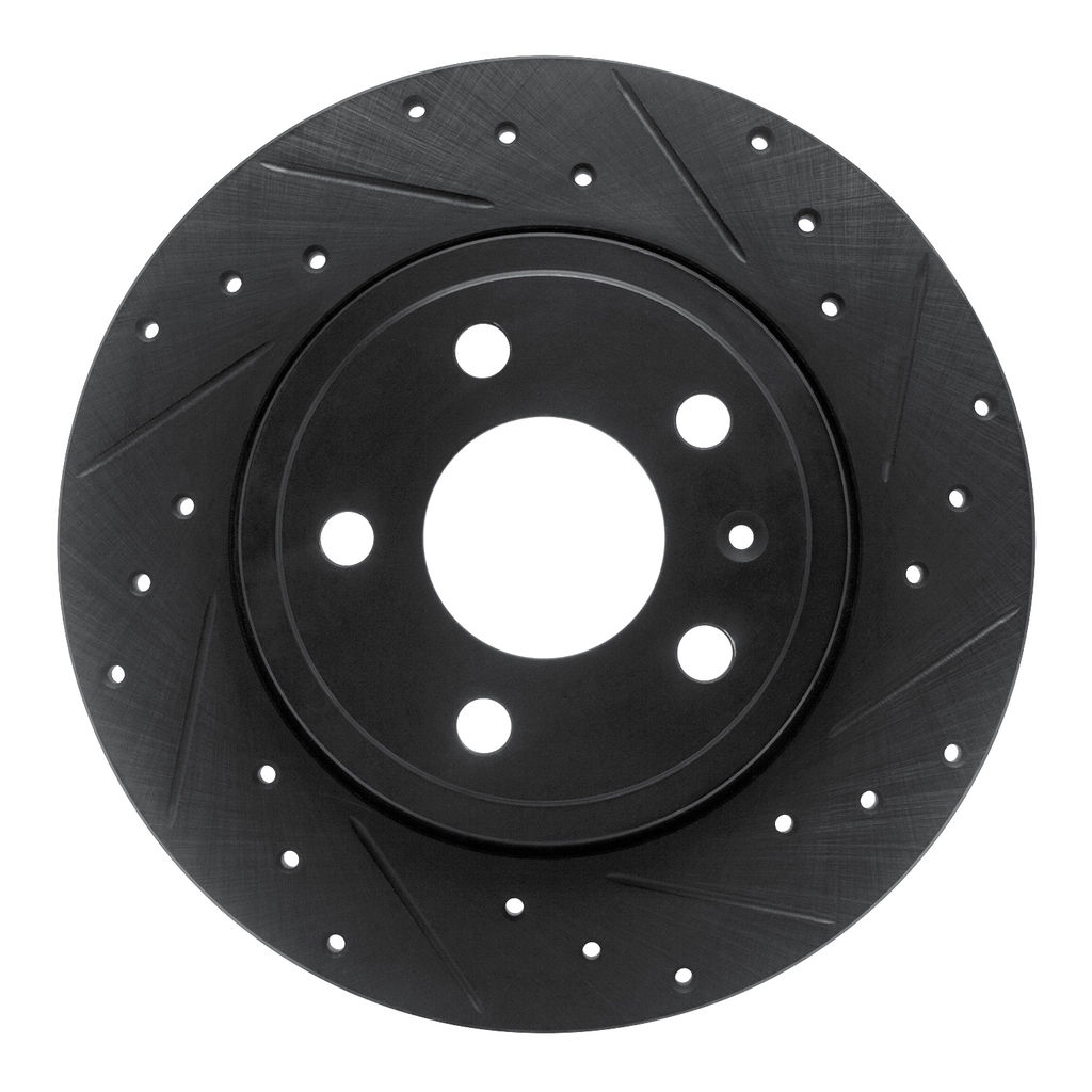 Dynamic Friction 633-73037R - Drilled and Slotted Black Zinc Brake Rotor