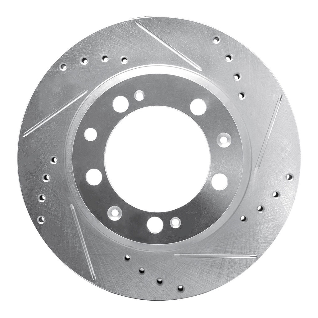 Dynamic Friction 631-02020R - Drilled and Slotted Silver Zinc Brake Rotor