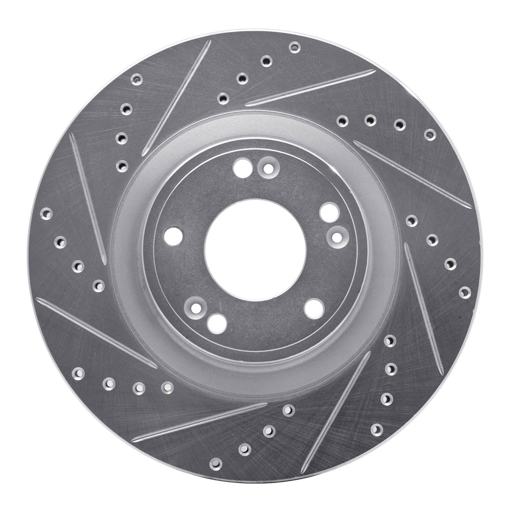 Dynamic Friction 631-03030L - Drilled and Slotted Silver Zinc Brake Rotor
