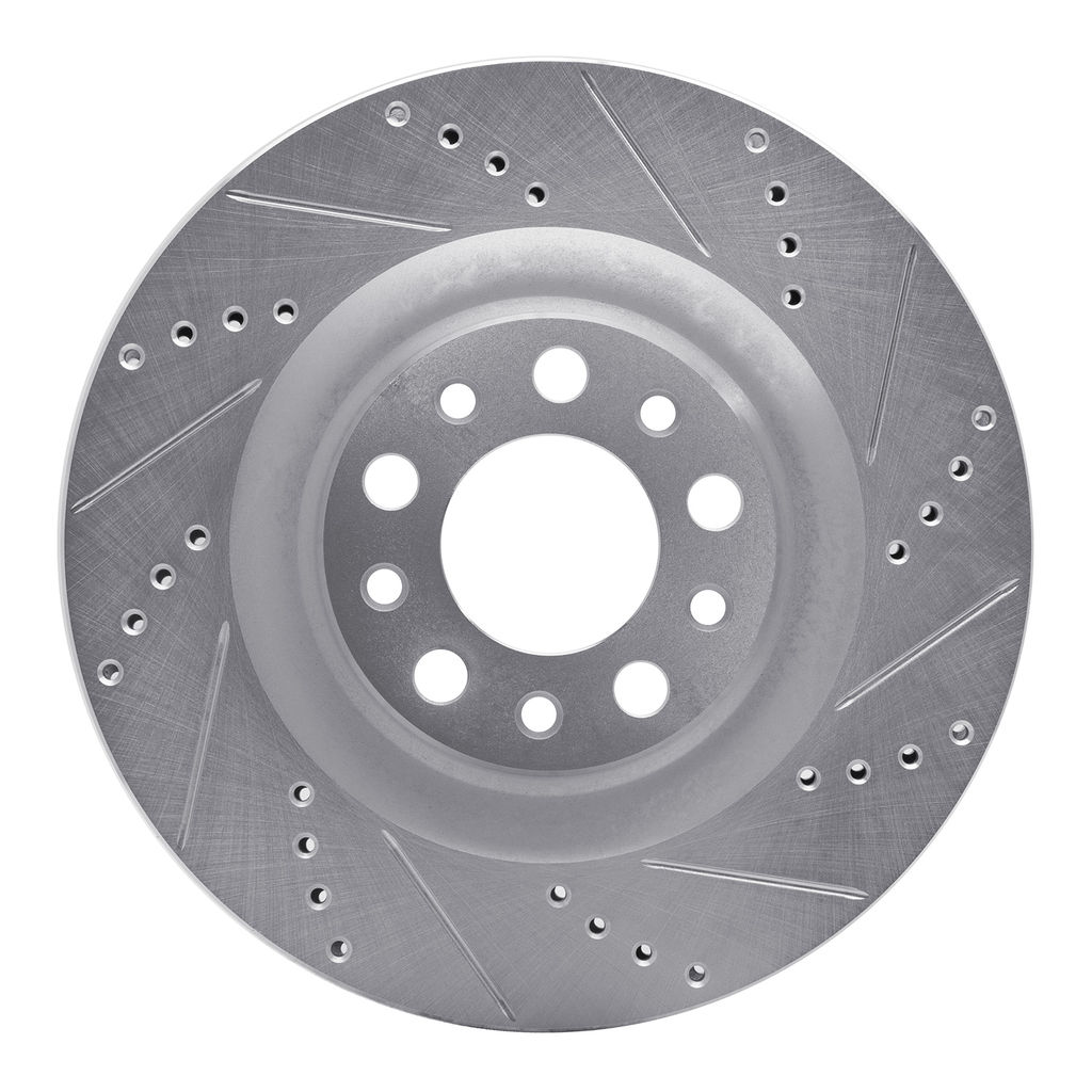 Dynamic Friction 631-16013R - Drilled and Slotted Silver Zinc Brake Rotor