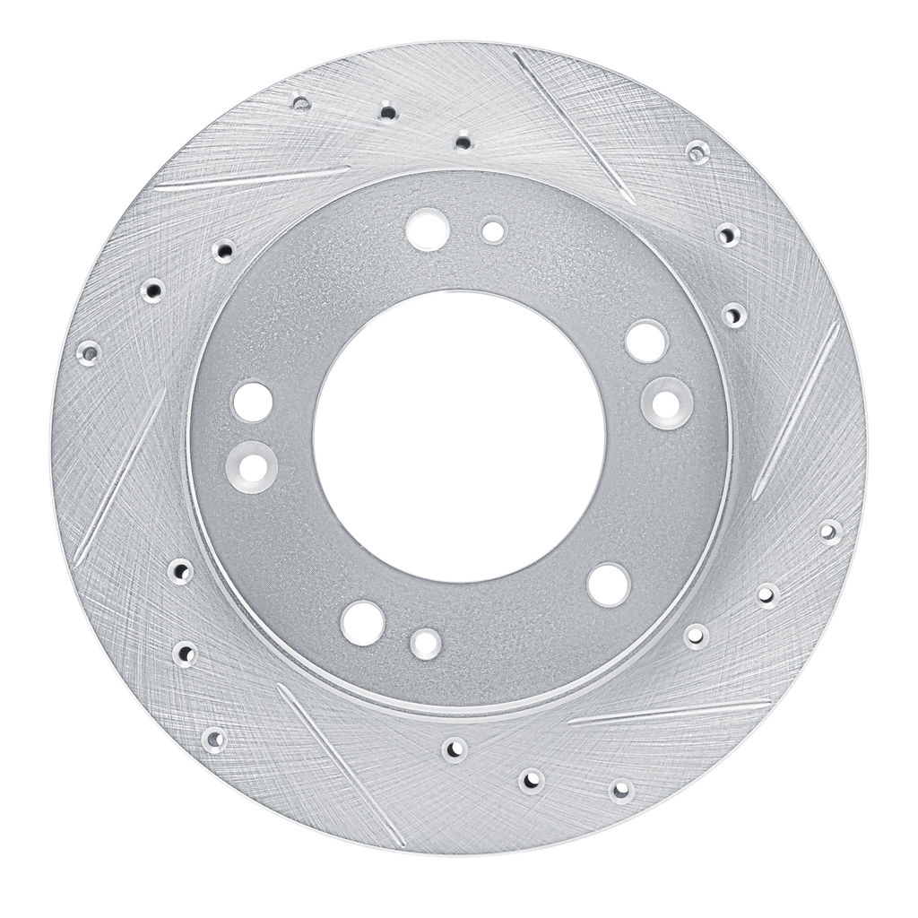 Dynamic Friction 631-21018R - Drilled and Slotted Silver Zinc Brake Rotor