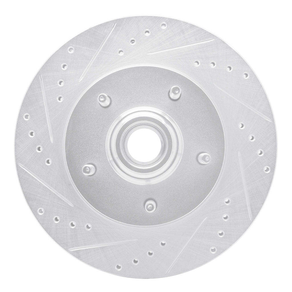 Dynamic Friction 631-54145L - Drilled and Slotted Silver Zinc Brake Rotor