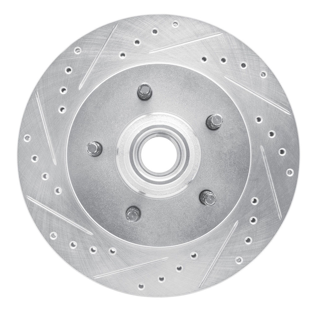 Dynamic Friction 631-54170L - Drilled and Slotted Silver Zinc Brake Rotor