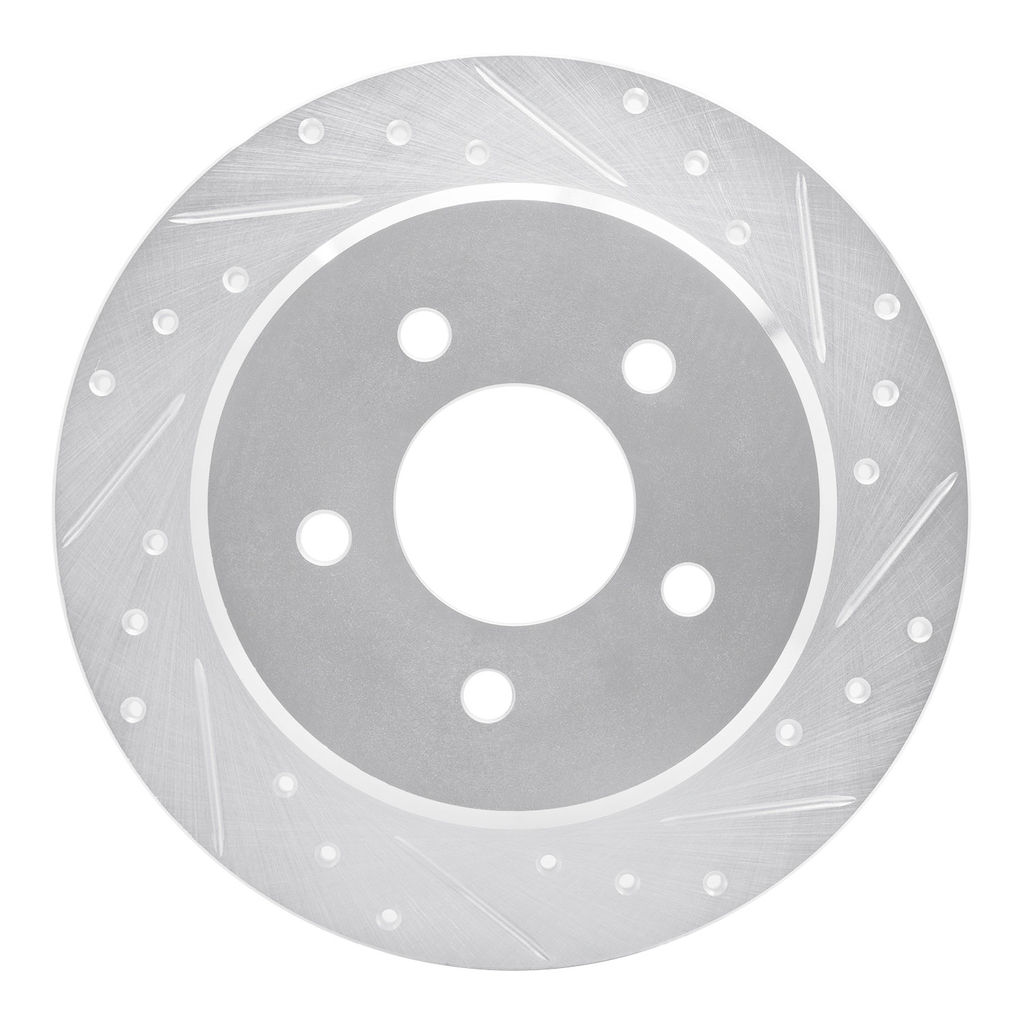Dynamic Friction 631-56010R - Drilled and Slotted Silver Zinc Brake Rotor